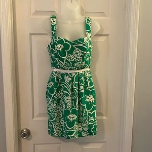 Green floral dress